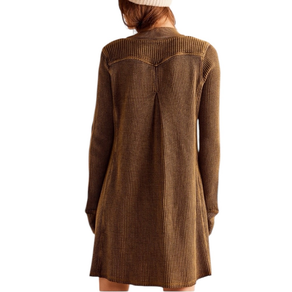 NEW FREE PEOPLE FP ONE Jackie Dress in Washed Army Size XS - Picture 3 of 5